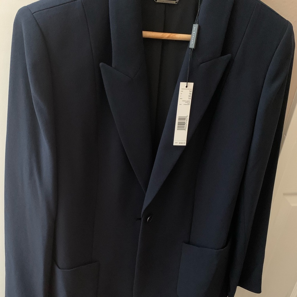 Elie Tahari Navy Blazer Jacket NWT 14 Wendy
